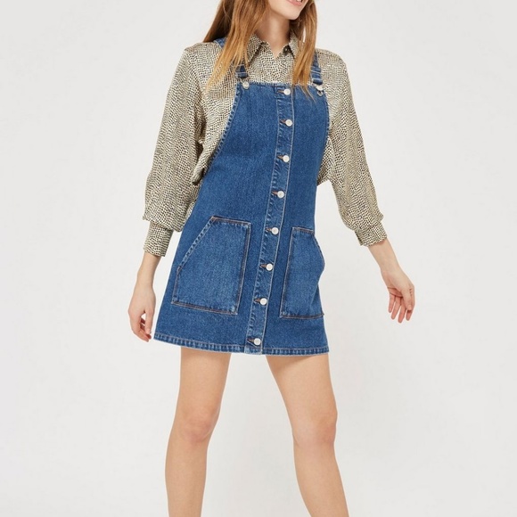 Topshop | Dresses | Topshop Denim Pinafore Dress